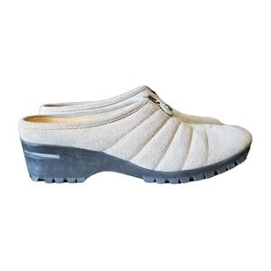 Cole‎ Haan Air Dade Waterproof  Suede Stitch Mule Clog Shoe Women's 8B Beige